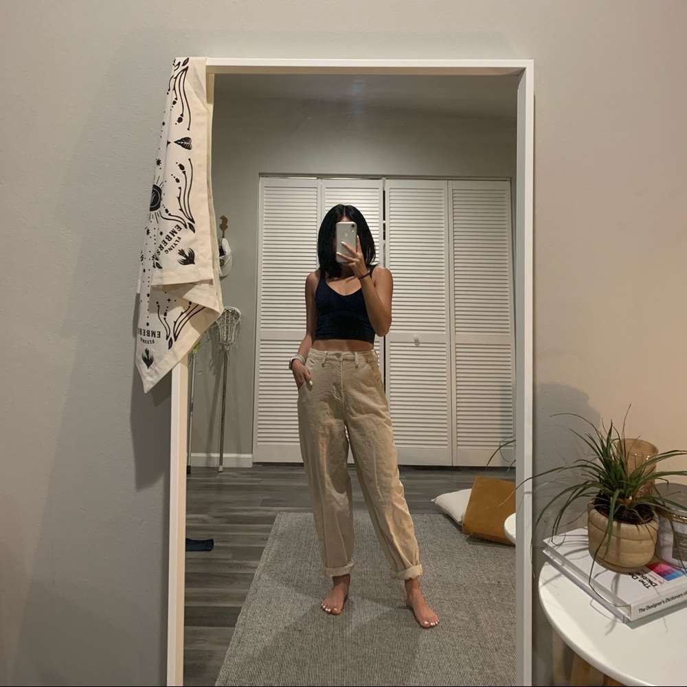 Corduroy pants from shein. Size XS but fit is oversized, comfy material